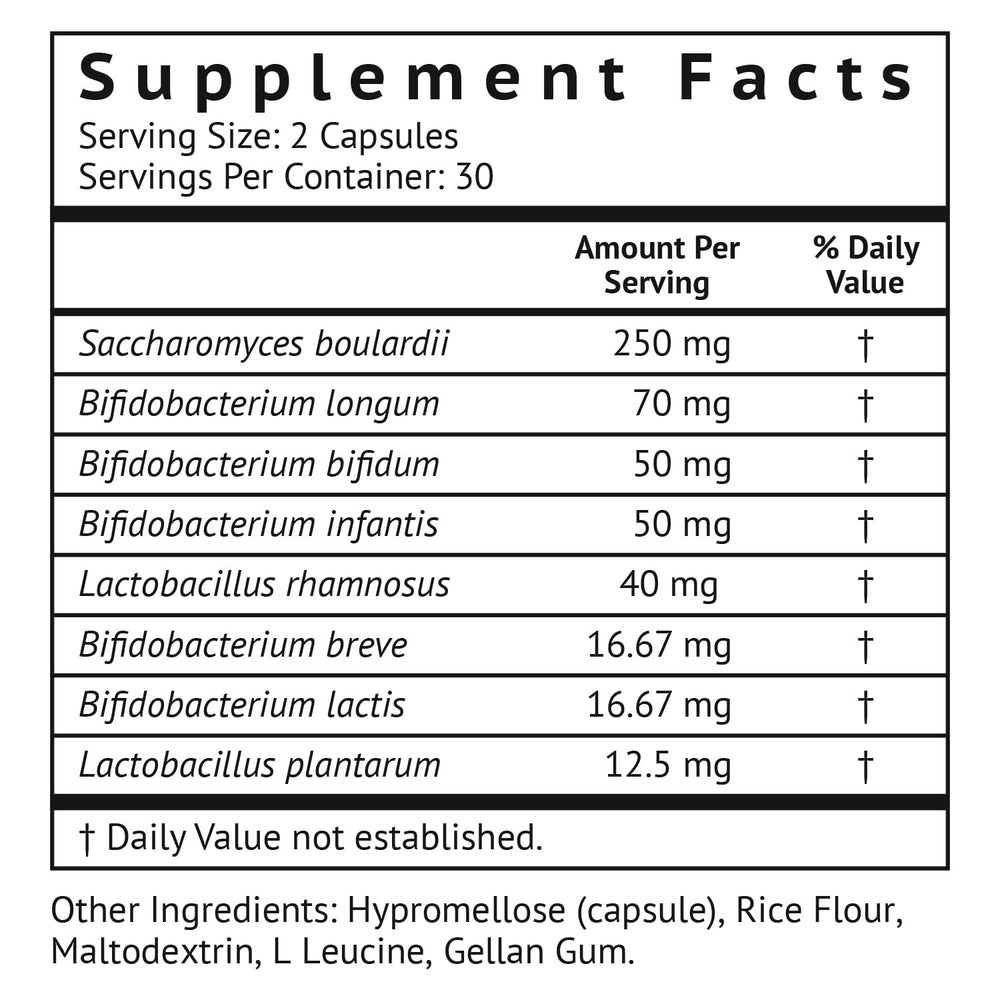 VitaMonk Low Histamine Probiotics capsules close-up showing texture and potency