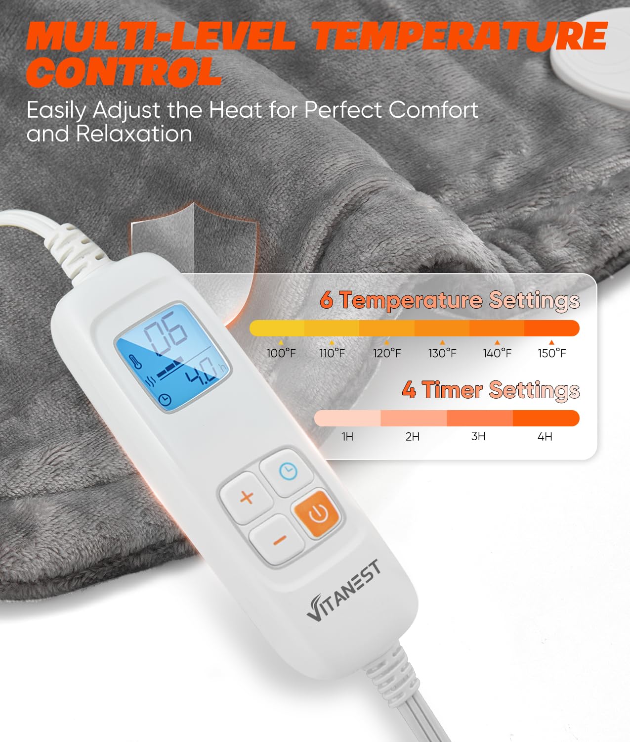 VITANEST control panel with LCD shows temperature and timer settings