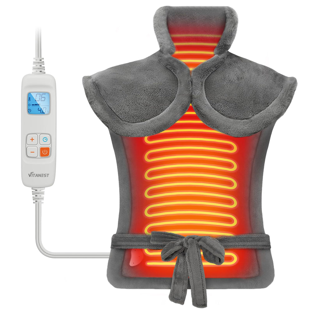 VITANEST heating pad with full back coverage provides targeted warmth for comfort