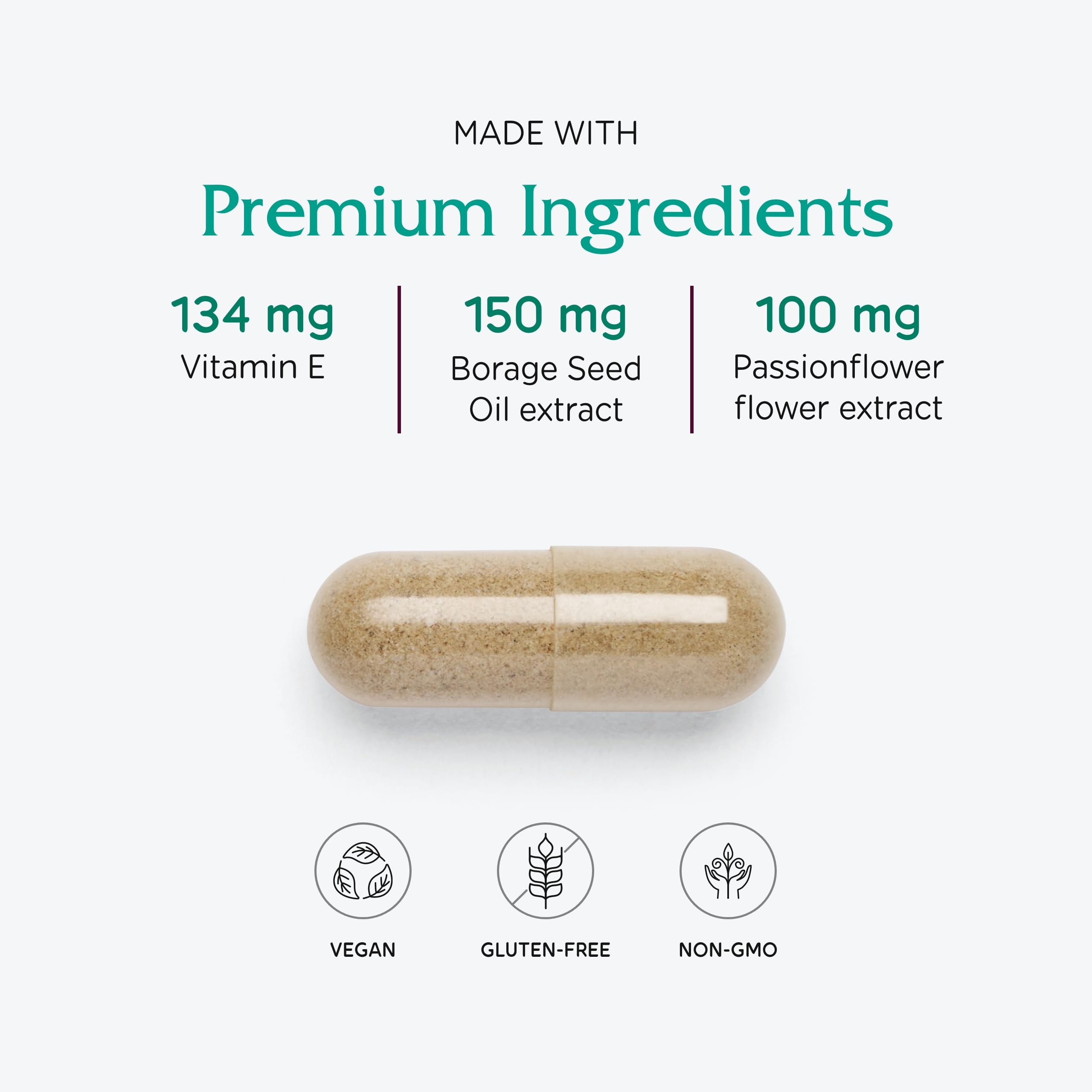 Vitanica Women's Phase I ingredient list image detailing magnesium, B6, calcium