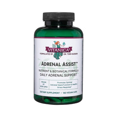 Vitanica Adrenal Assist bottle for daily vegan adrenal support and vitality