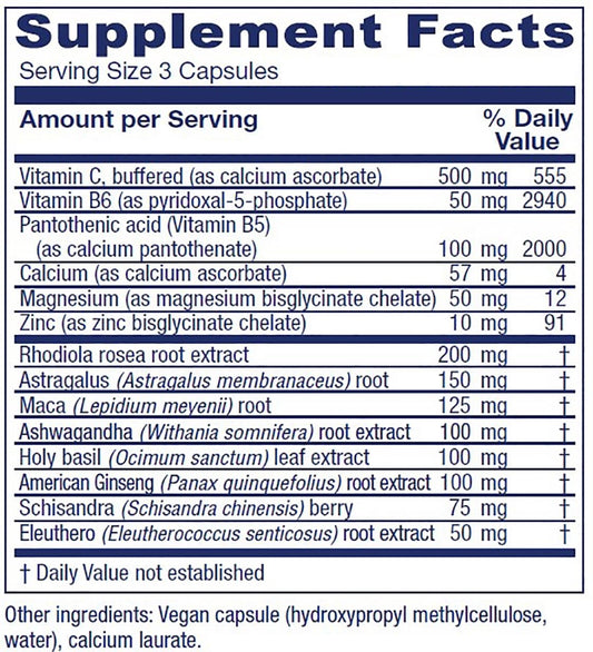 Close-up of Vitanica Adrenal Assist capsules for consistent daily use.