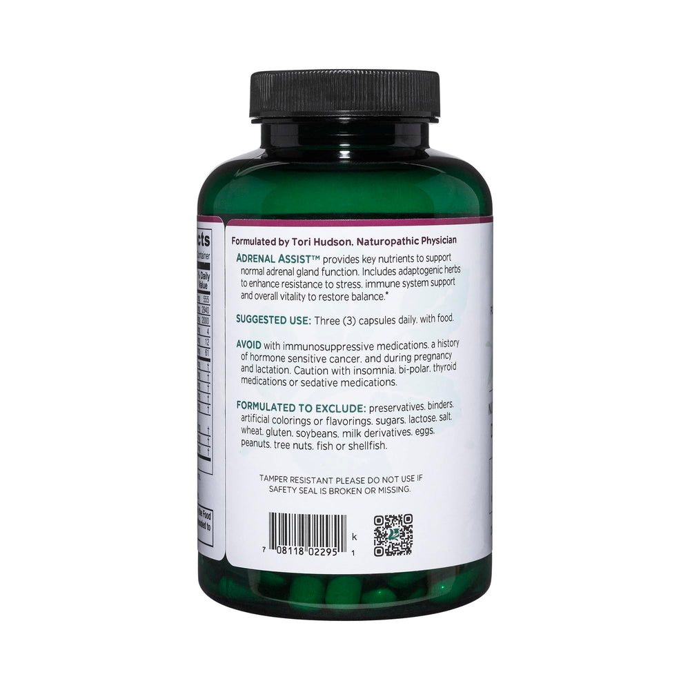 Close-up of Vitanica Adrenal Assist capsules ready to take