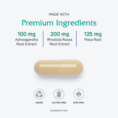 Vitanica Adrenal Assist ingredients panel—nutrients supporting adrenal harmony.