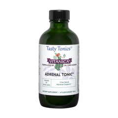 Vitanica Adrenal Tonic bottle showing daily vitality and stress support benefits