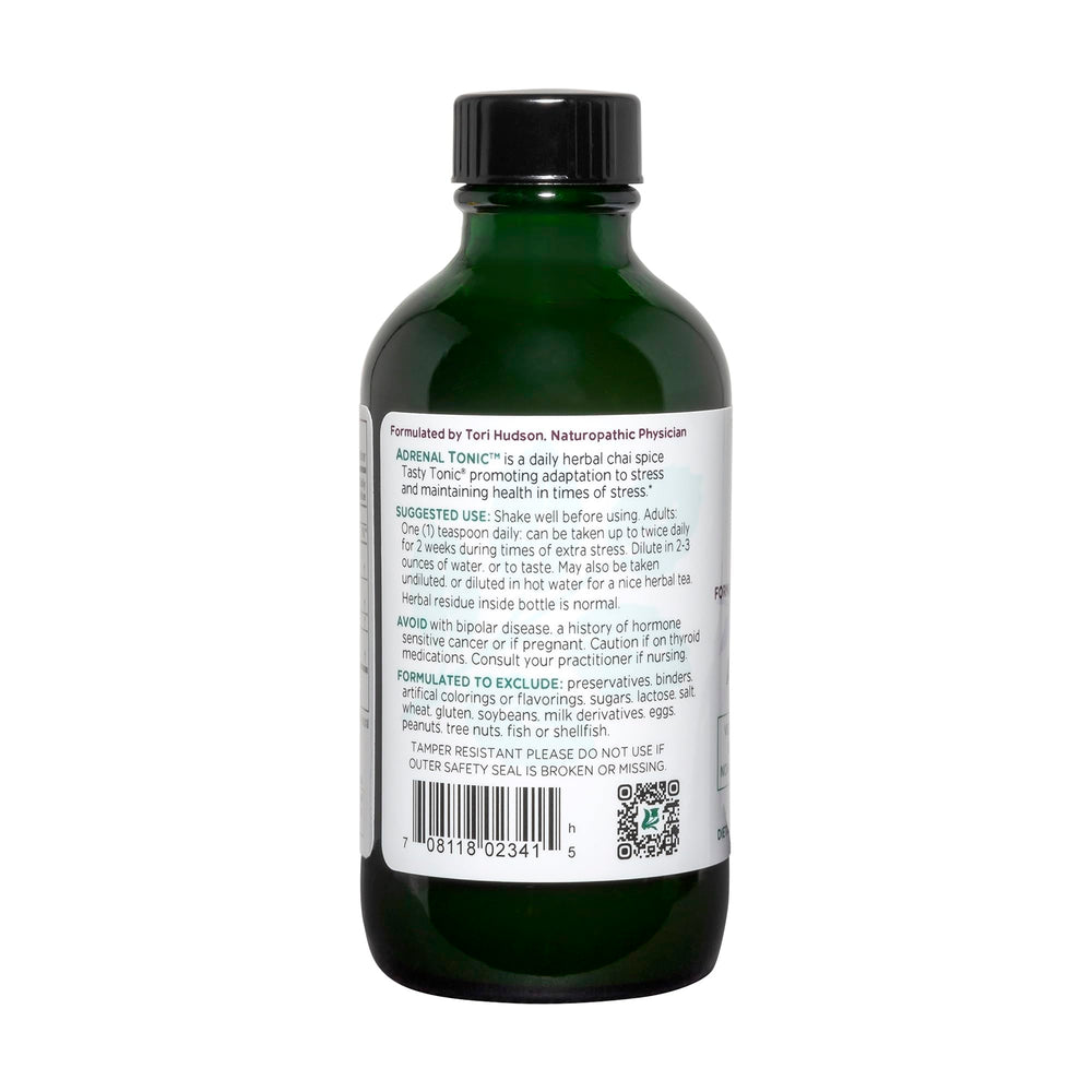 Vitanica Adrenal Tonic green glass packaging conveys natural wellness