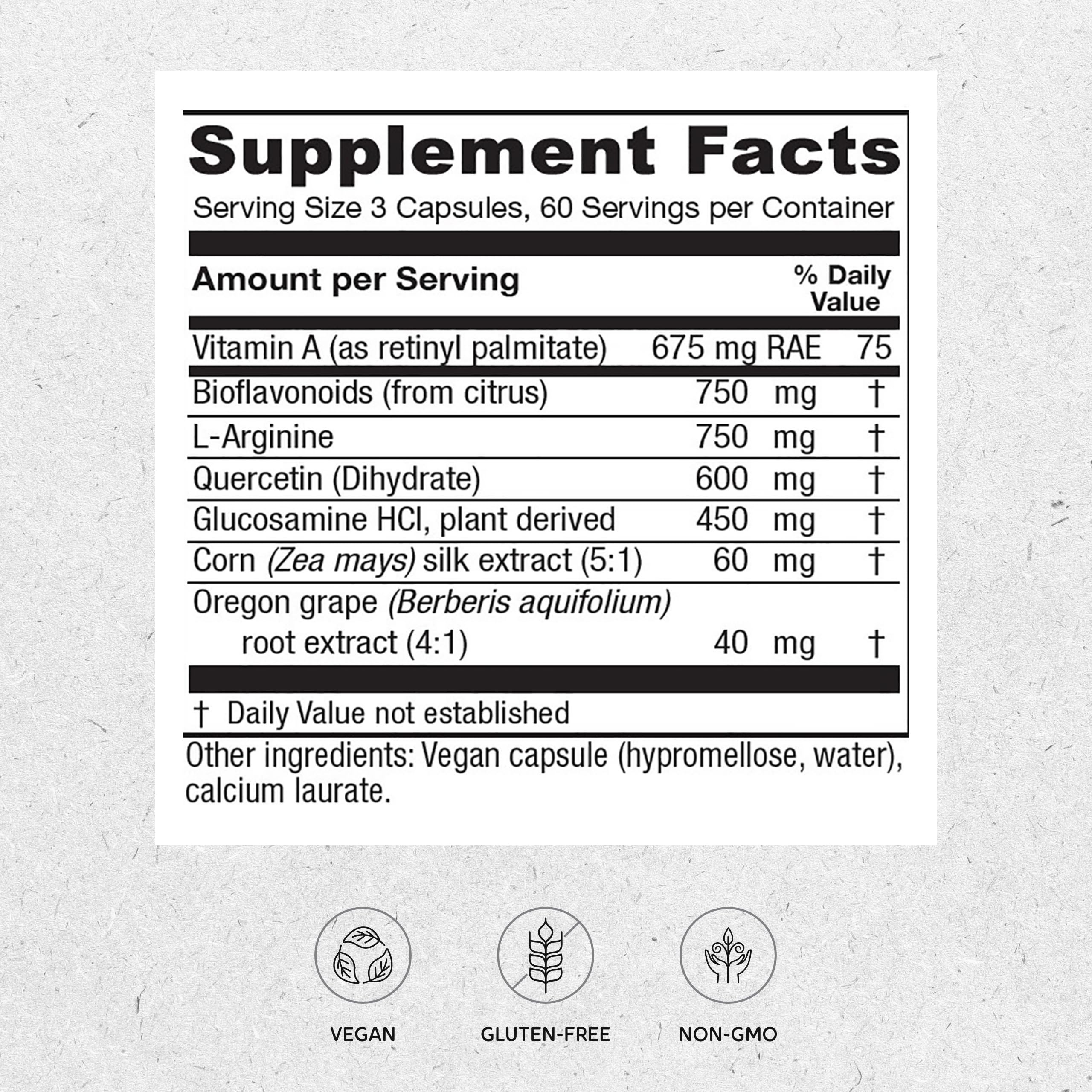 Vitanica Bladder Ease capsules close-up showing vegan formula.