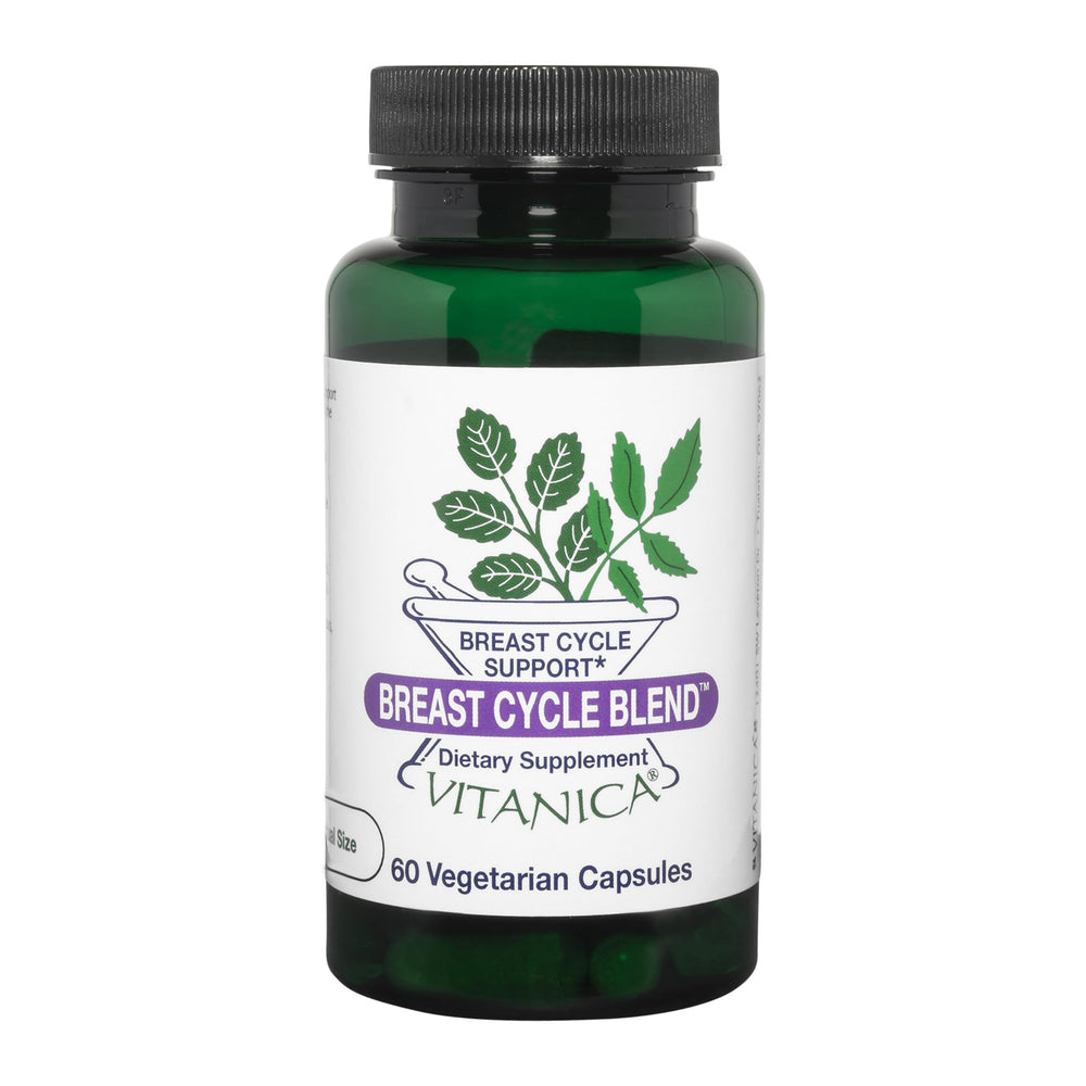Vitanica Breast Cycle Blend bottle shown for daily cycle support