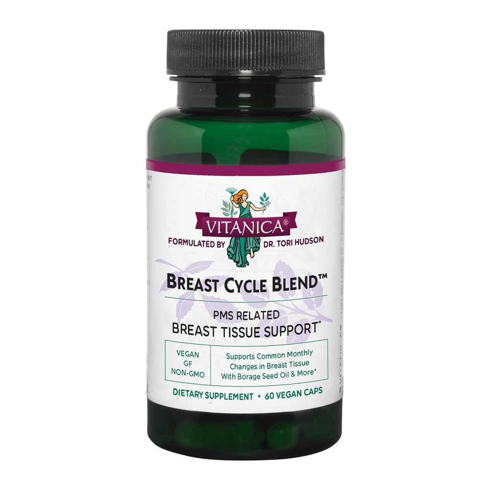 Vitanica Breast Cycle Blend bottle with capsules for cycle-support