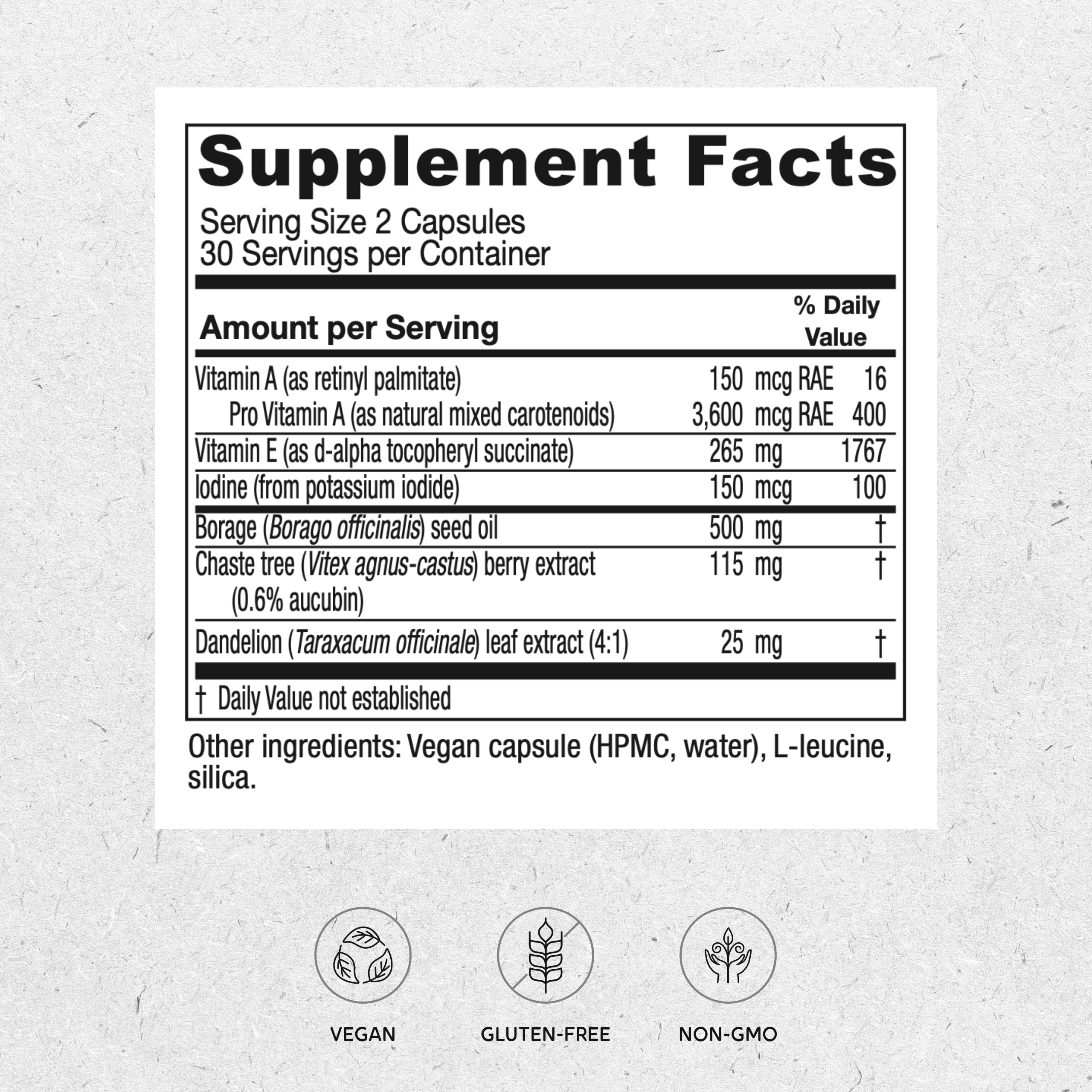 Vitanica Breast Cycle Blend capsules ready for daily cycle support