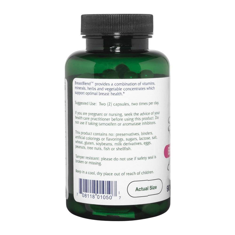 Vitanica BreastBlend capsules closeup for convenient daily dosage.