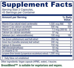 Vitanica BreastBlend packaging box showcases vegan formula for healthy routines.
