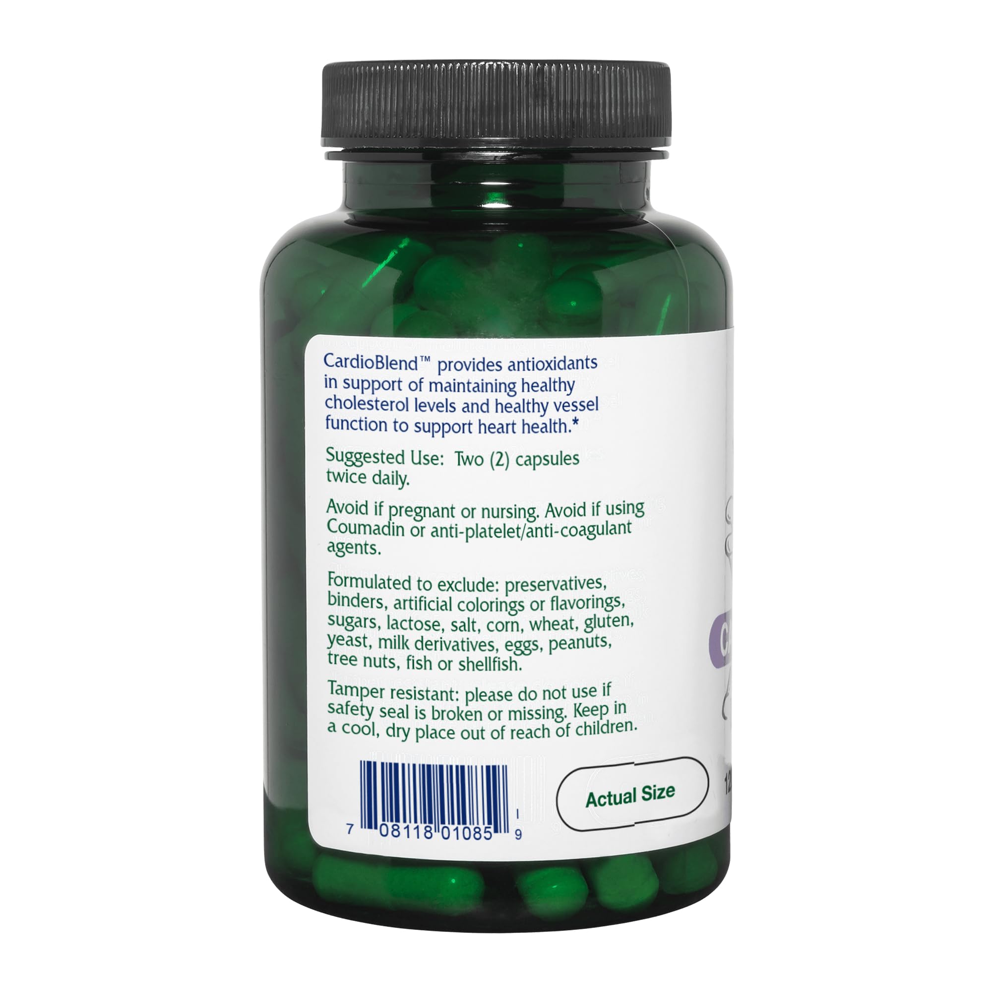 Vitanica CardioBlend ingredients panel highlights vitamins and CoQ10