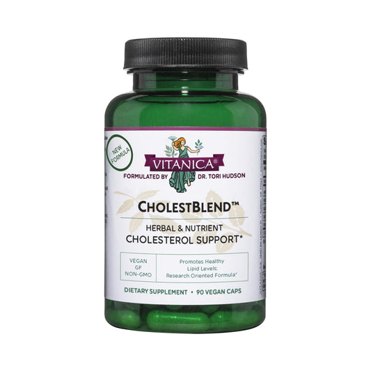 Vitanica CholestBlend berberine capsules for liver and lipid support.