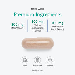 Vitanica Colon Motility Blend dosing chart—flexible use with meals.