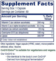 Close-up of vegan CoQ10 Extra capsules by Vitanica