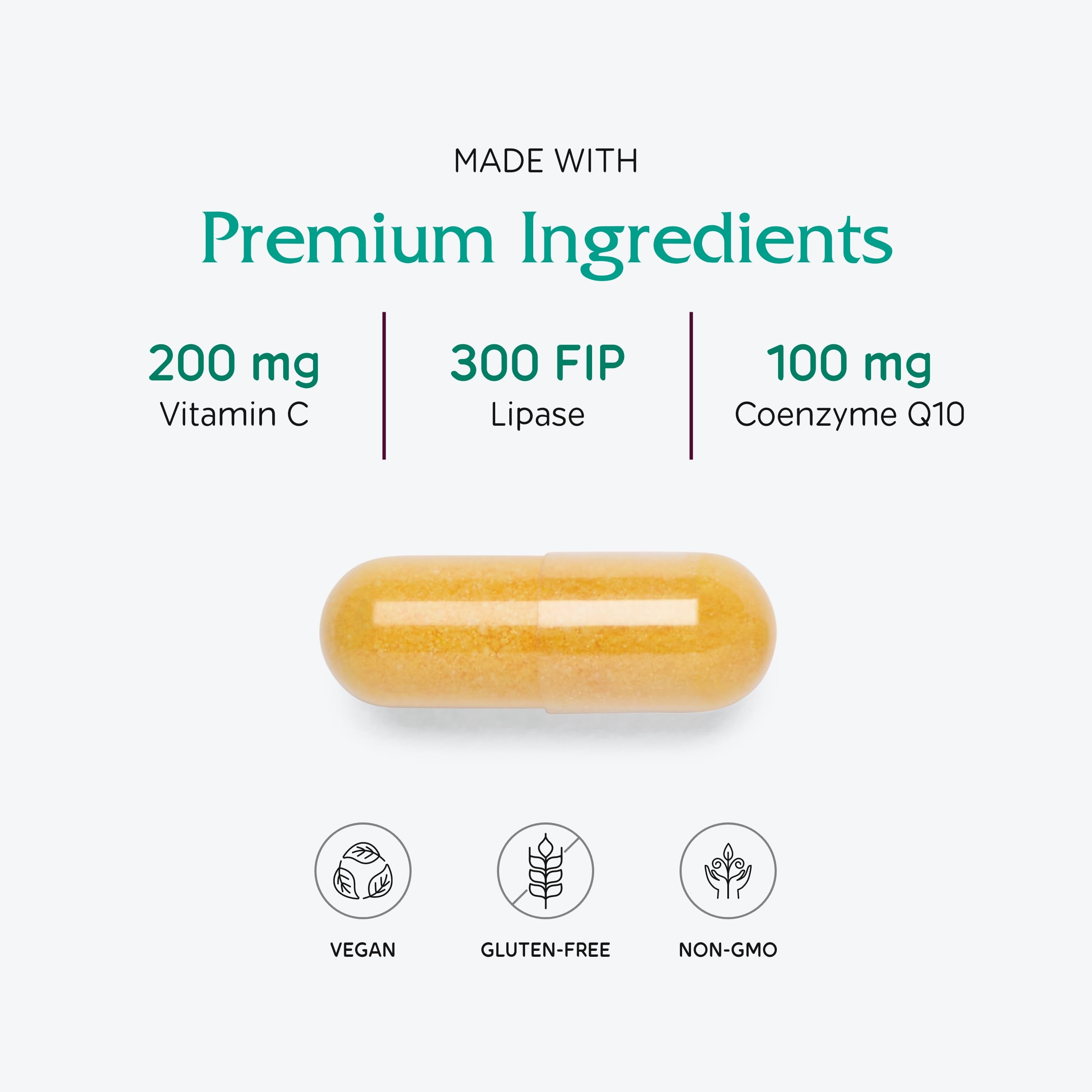 Vitanica CoQ10 Extra vegan-friendly formula for plant-based diets.
