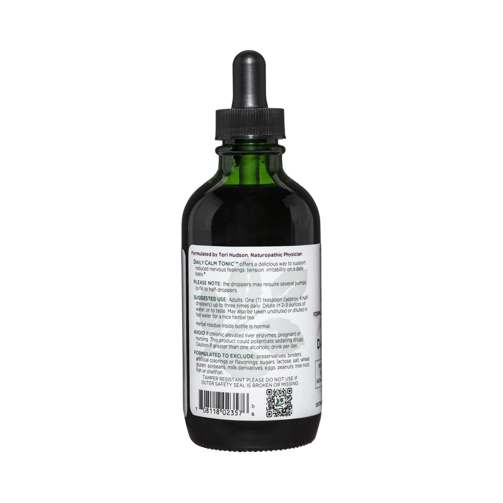 Vitanica Daily Calm Tonic teaspoon dispense for quick stress relief.