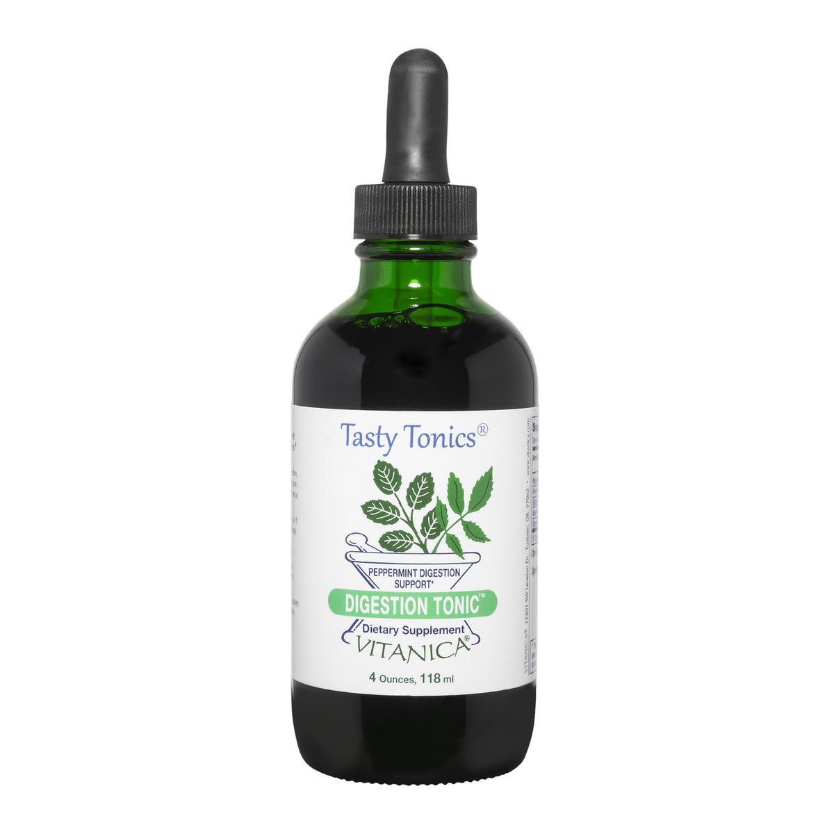 Vitanica Digestion Tonic bottle—easy daily support for gas and bloating.