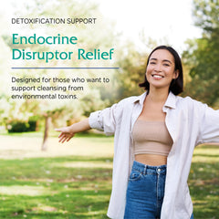 Vitanica Endocrine Disruptor Relief label closeup with key ingredients