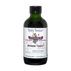 Vitanica Immune Tonic elderberry bottle showing the immune support blend.