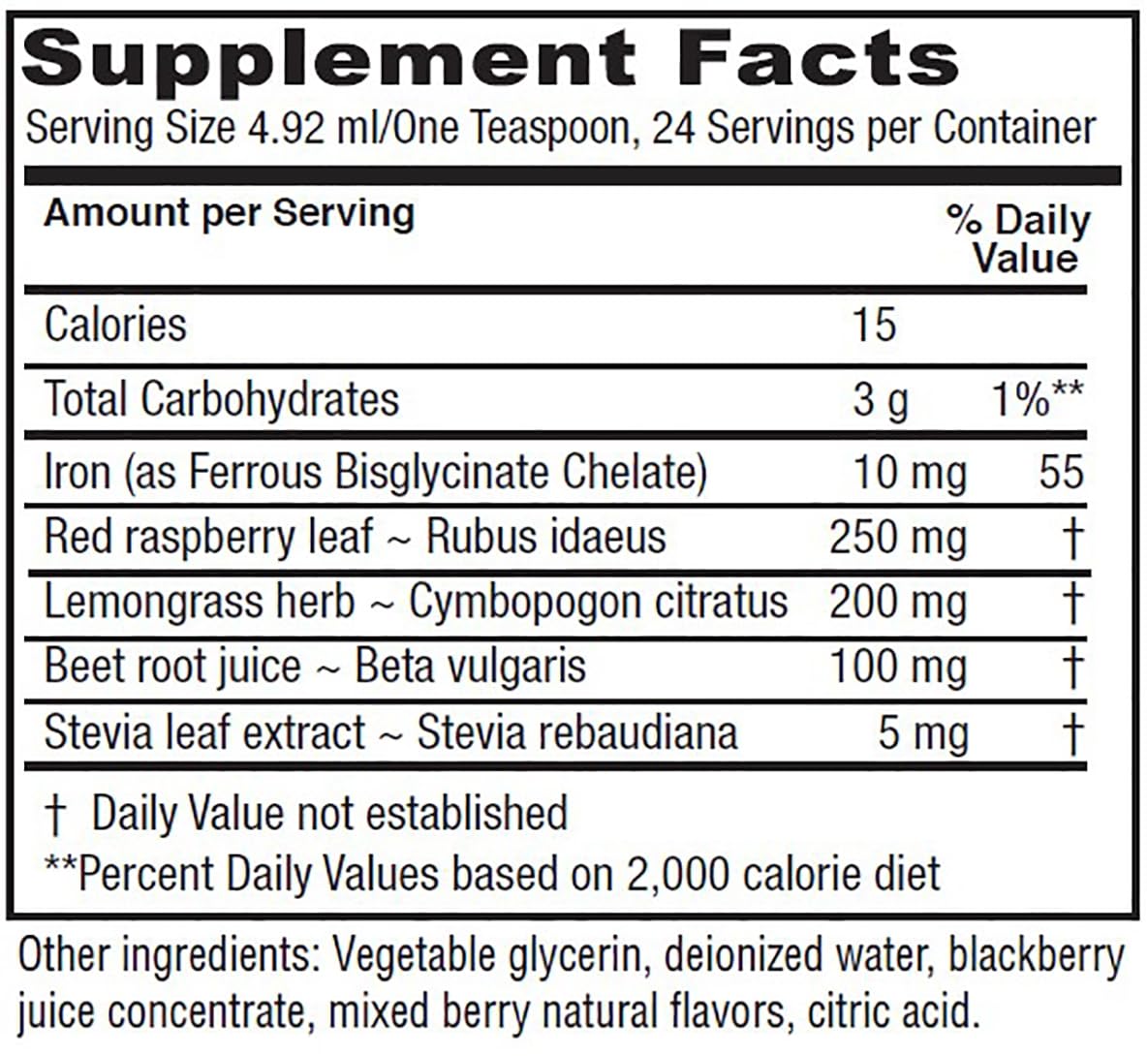 Vitanica Iron Tonic in green glass emphasizes premium vegan liquid iron.