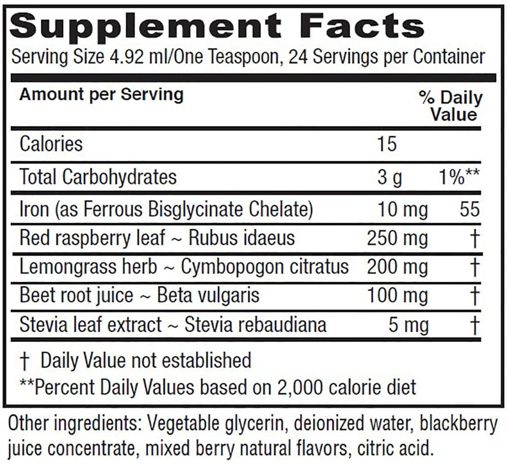 Vitanica Iron Tonic in green glass emphasizes premium vegan liquid iron.