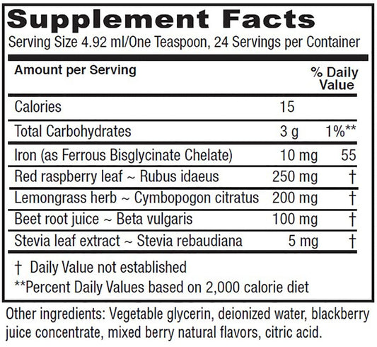 Vitanica Iron Tonic in green glass emphasizes premium vegan liquid iron.