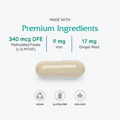 Vitanica Maternal Symmetry packaging box communicates vegetarian-friendly prenatal nutrition