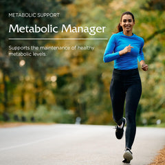 Vitanica Metabolic Manager label close-up with NAC, turmeric, and vitamin D.