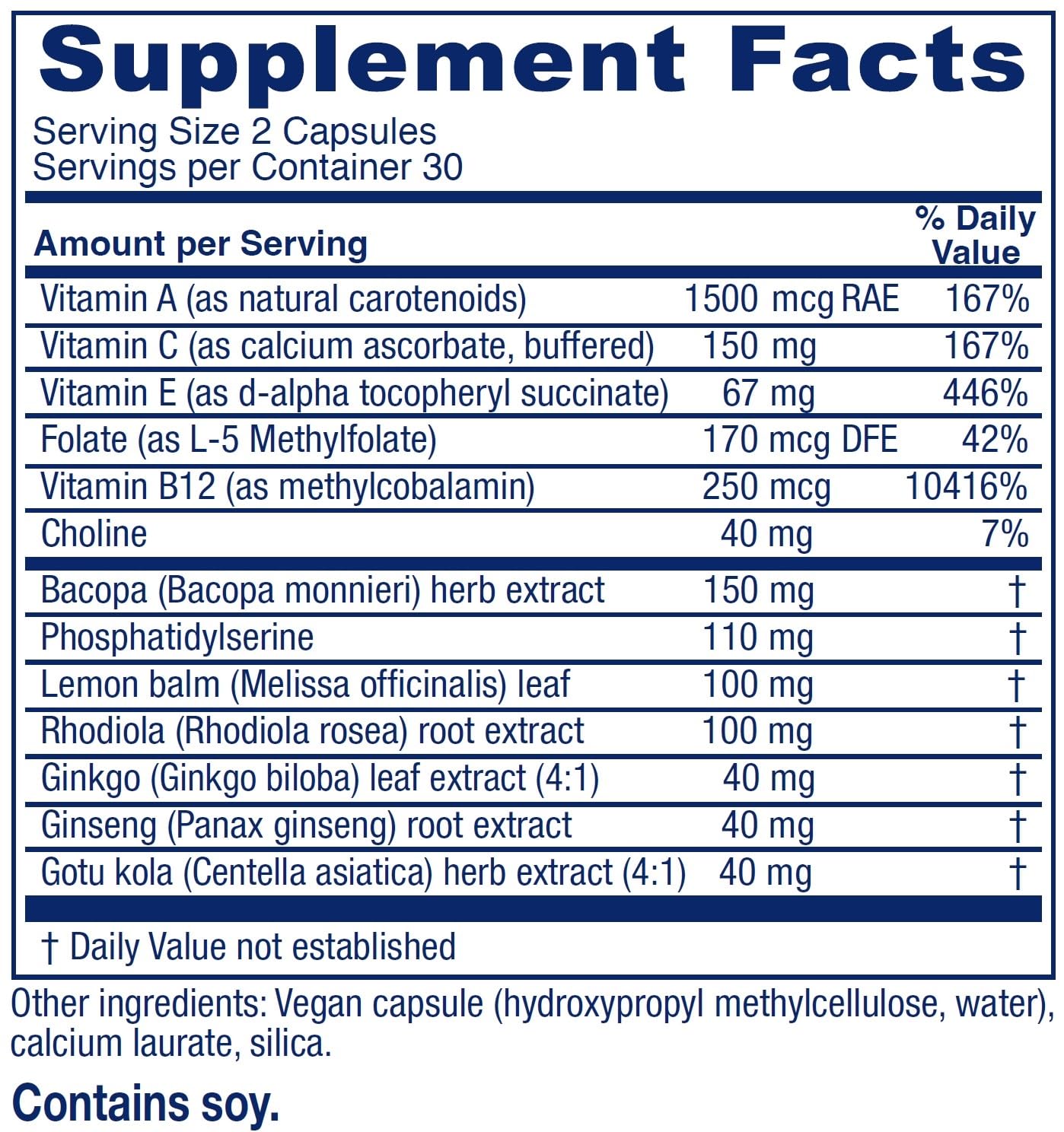 Vitanica MindBlend capsules close-up, highlighting vegan formula and clean ingredients