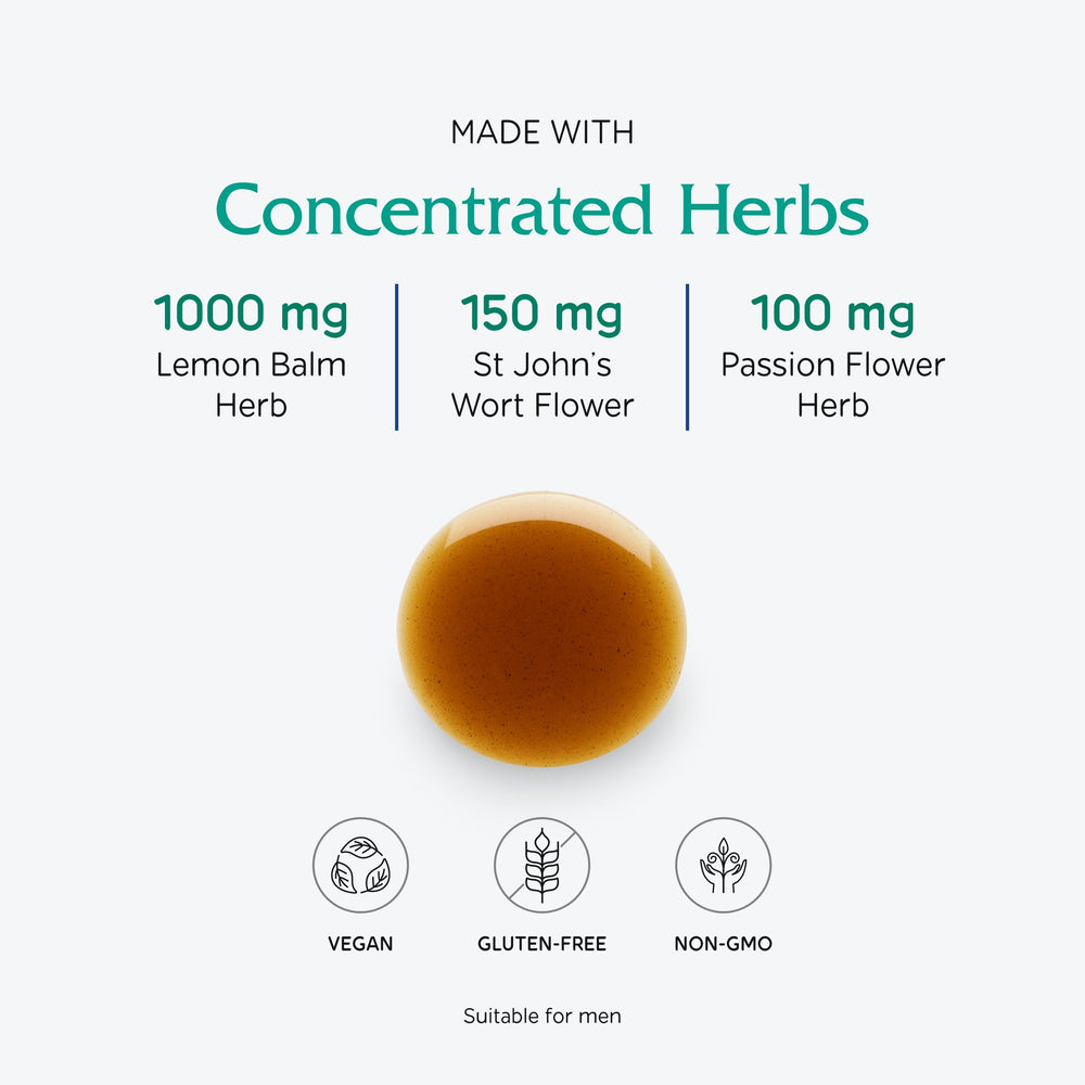 Vitanica Mood Tonic ingredients panel outlining botanical blend and notes.