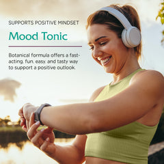 Vitanica Mood Tonic label-closeup emphasizes botanicals for everyday calm.