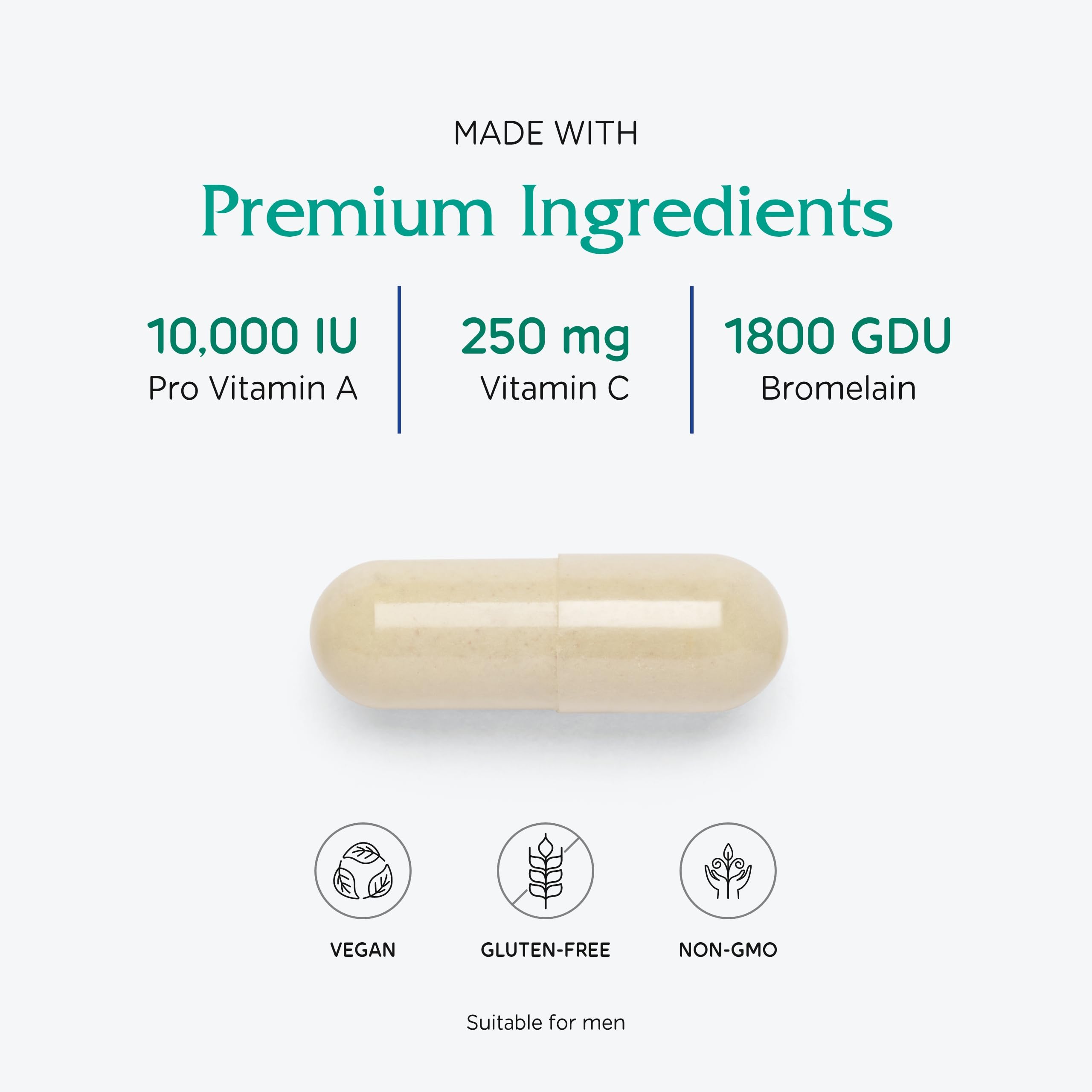 Vitanica Opti-Recovery ingredients label highlighting vitamin C and Pro-Vitamin A
