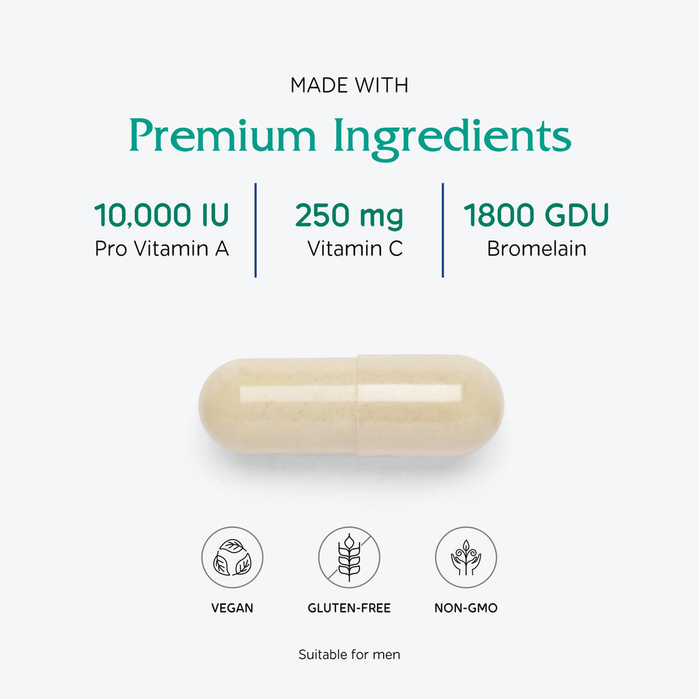 Vitanica Opti-Recovery ingredients label highlighting vitamin C and Pro-Vitamin A