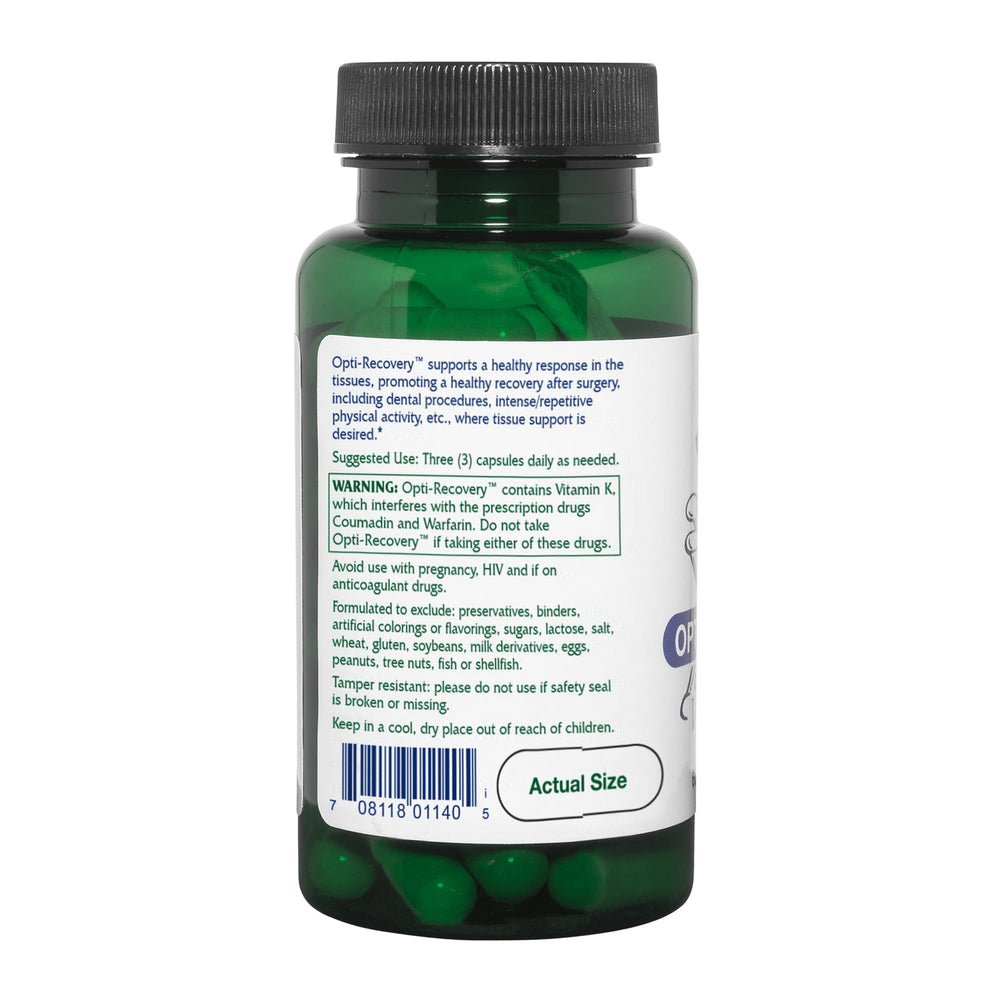Vitanica Opti-Recovery packaging box with usage notes