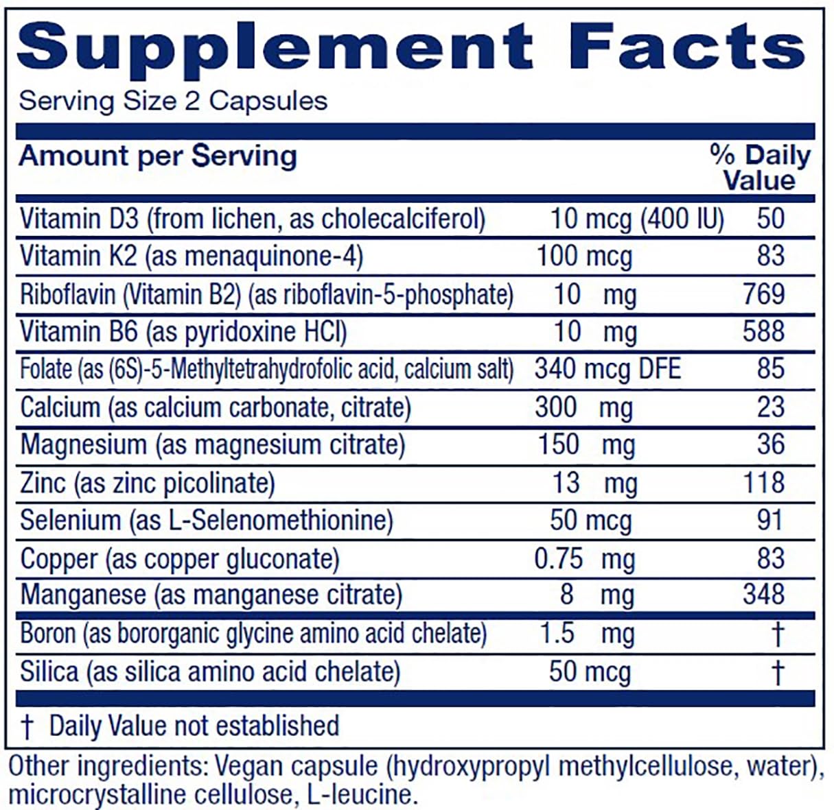 Vitanica OsteoBlend capsules close-up highlight plant-based minerals.
