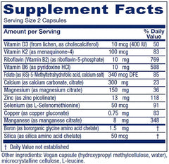 Vitanica OsteoBlend capsules close-up highlight plant-based minerals.