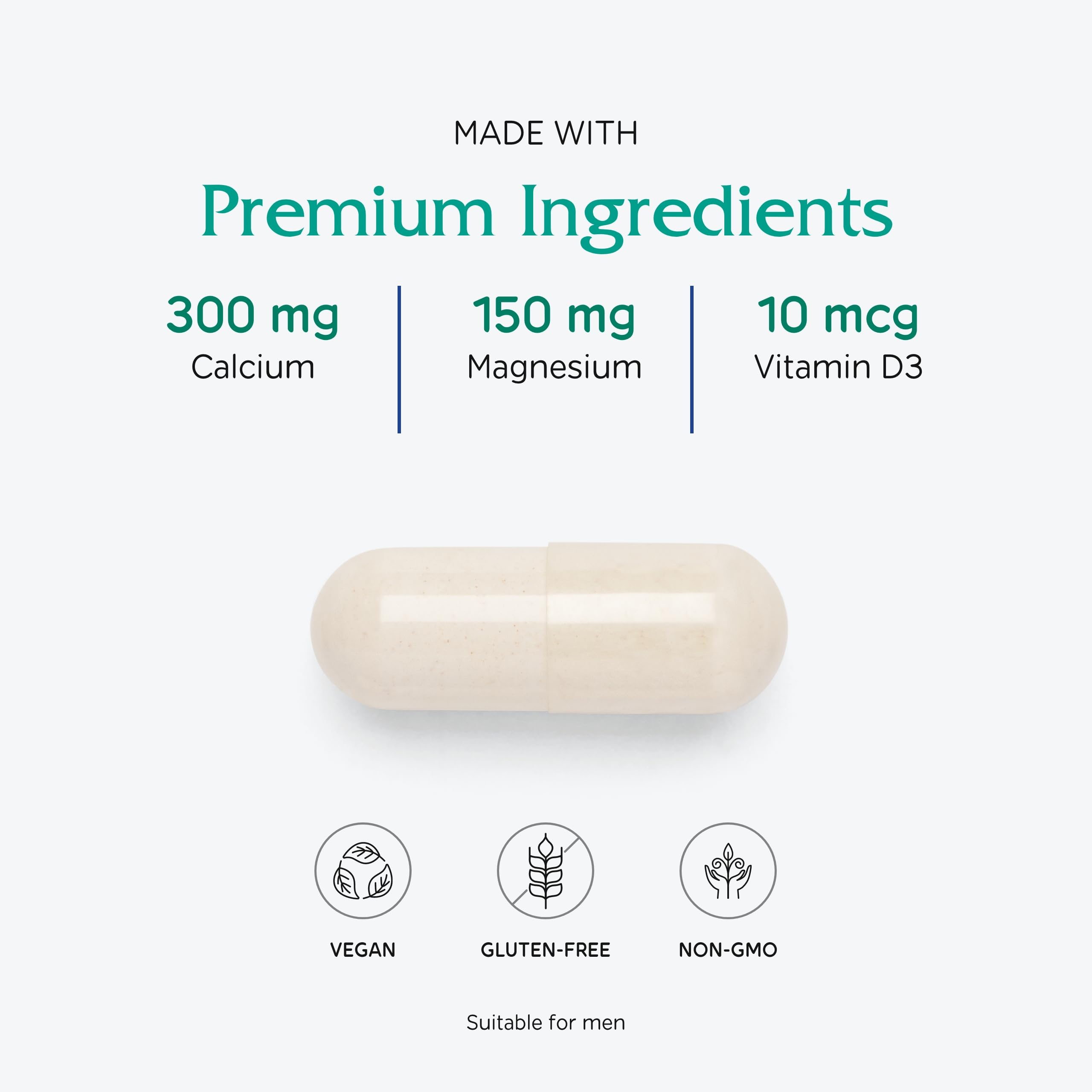 Vitanica OsteoBlend ingredients panel shows non-GMO herbs.