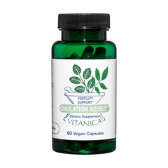 Vitanica Ovulation Assist bottle front view supports balanced female health