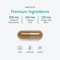 Tribulus and Chaste Tree on the bottle highlight ovulation support.