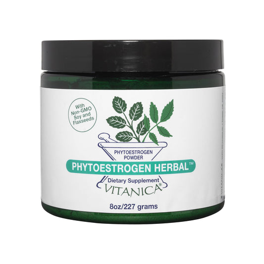 Vitanica Phytoestrogen powder bottle for natural menopause support