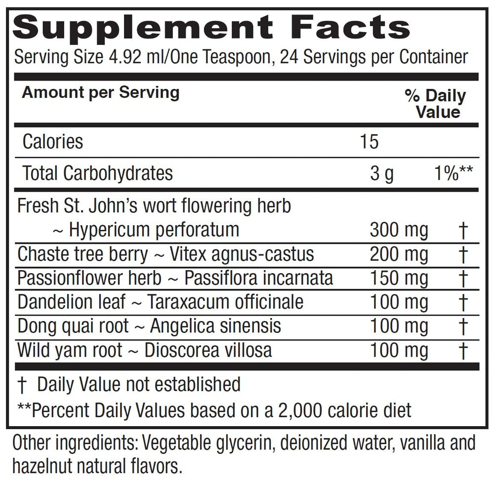Vitanica PMS Tonic bottle pour illustrating easy daily use.