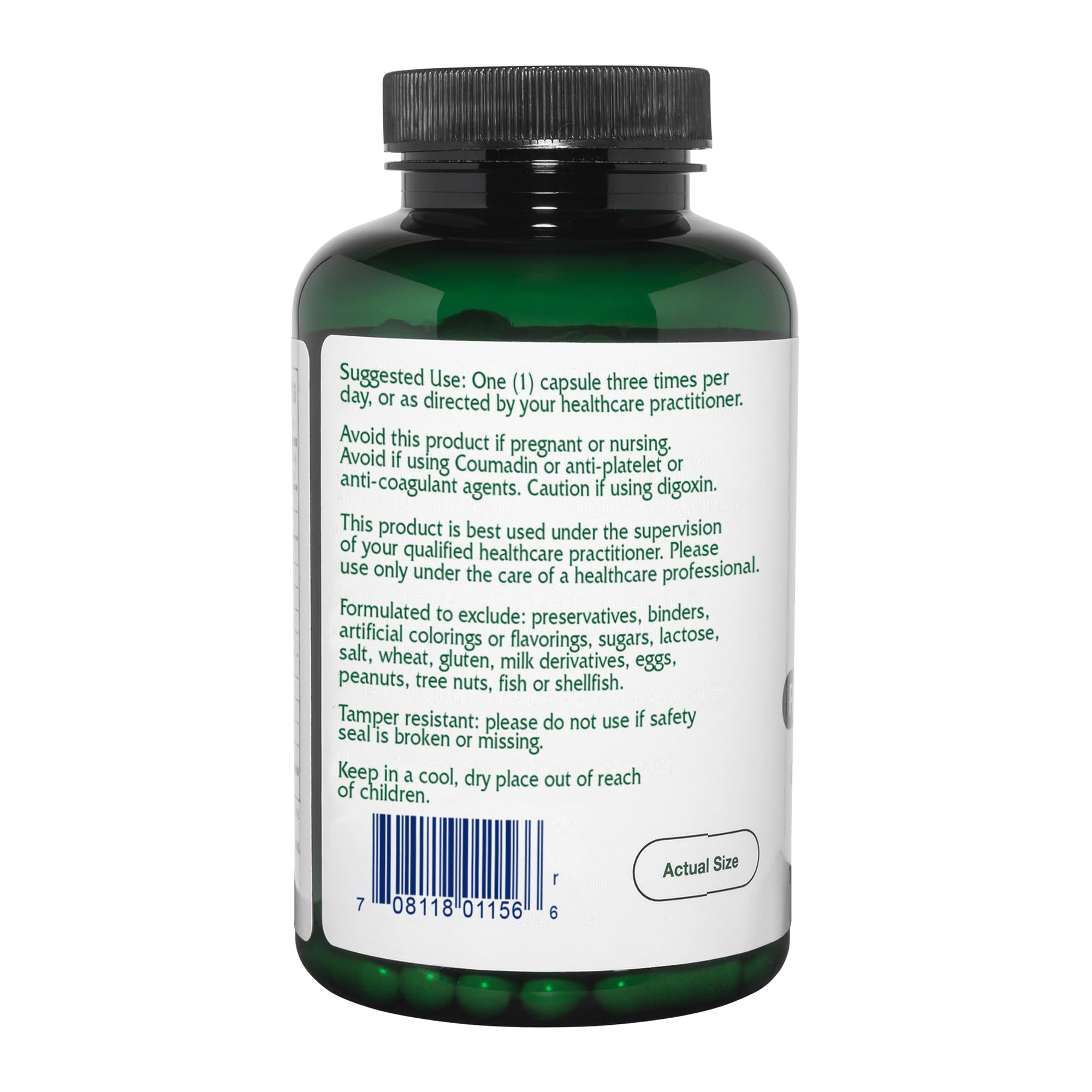 Vitanica Rauwolfia Extra label shows allergen-free promise and USA-made production.