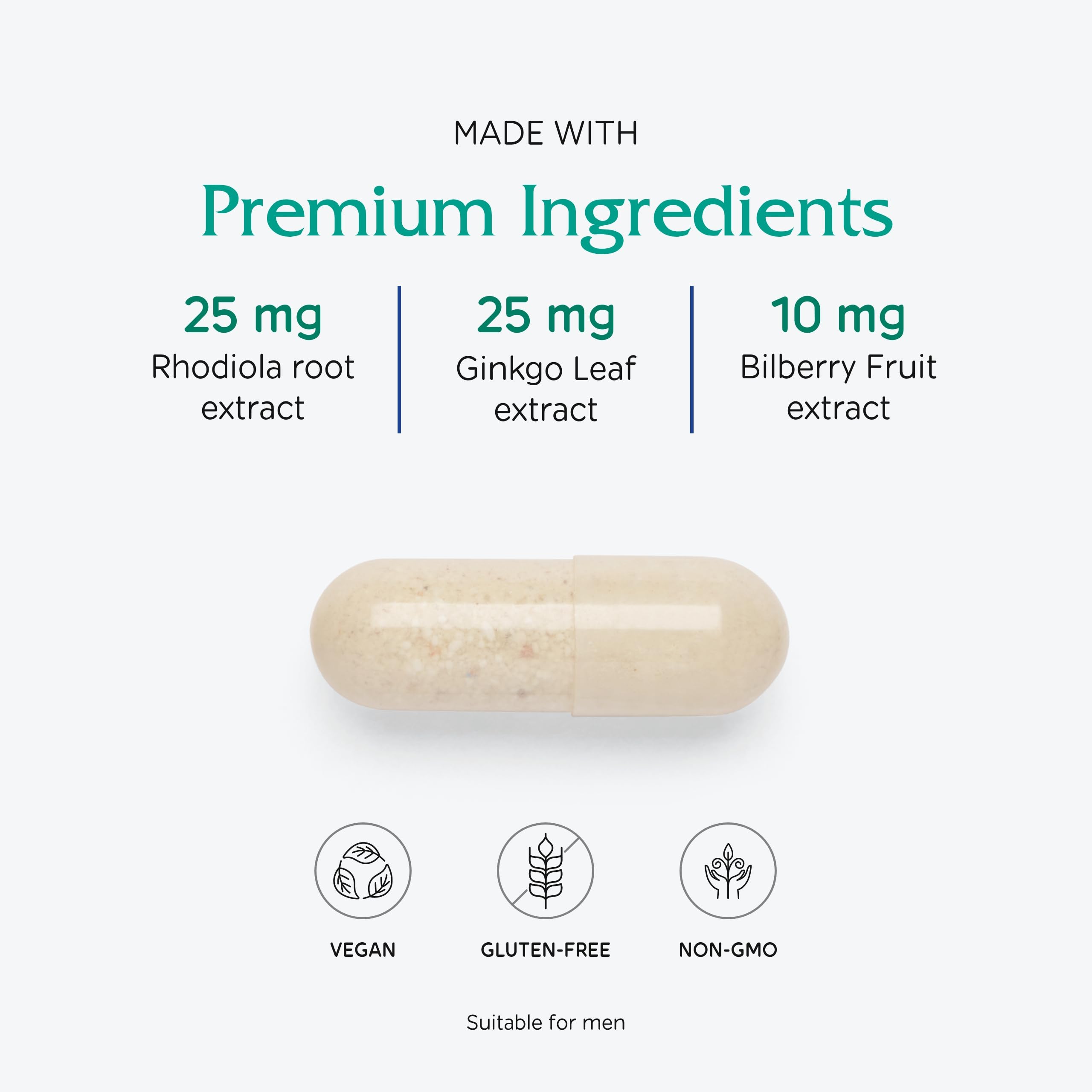 Plant-based digestive enzymes in Vitanica Senior Symmetry support digestion.