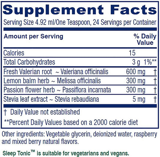 Vitanica Sleep Tonic dosing spoon enables precise 1-teaspoon servings before bed.