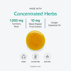 Vitanica Turmeric Tonic ingredients panel highlighting turmeric and ginger