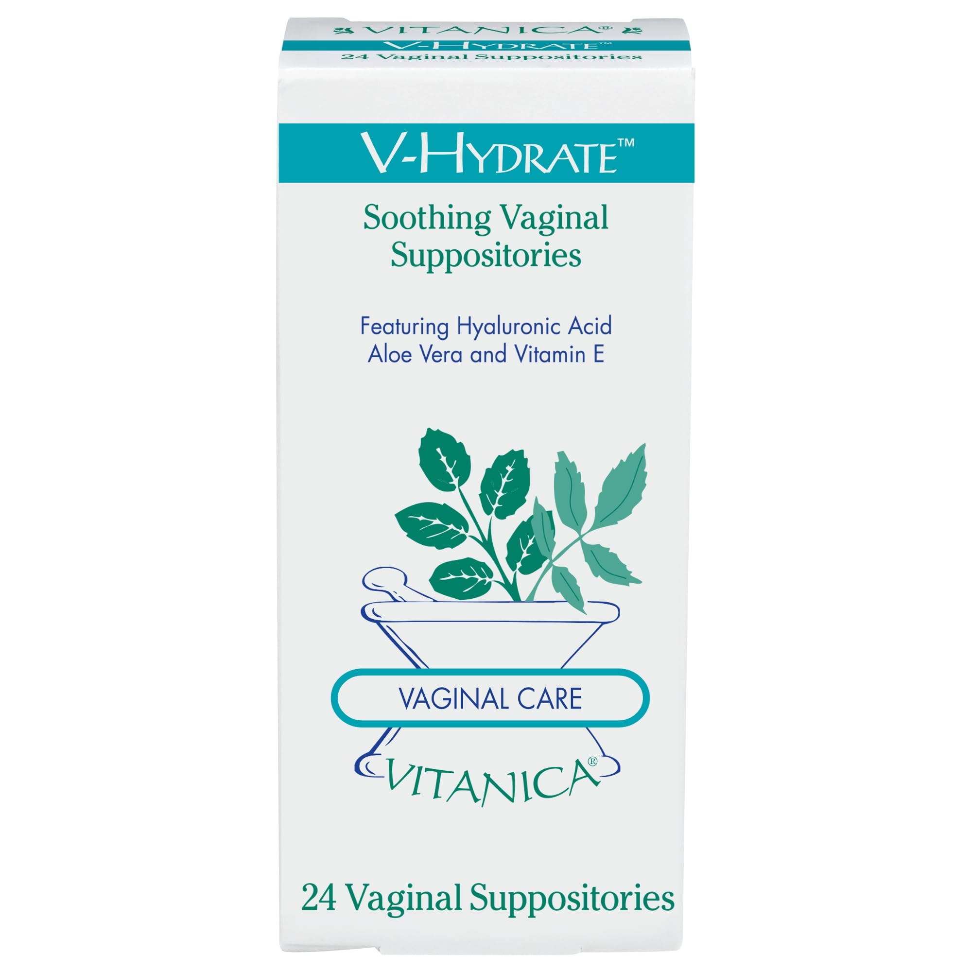 Vitanica V-Hydrate packaging close-up highlighting vegan hydration and comfort.