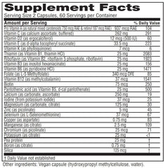 Vitanica Vegan Symmetry bottle back label with supplement details.