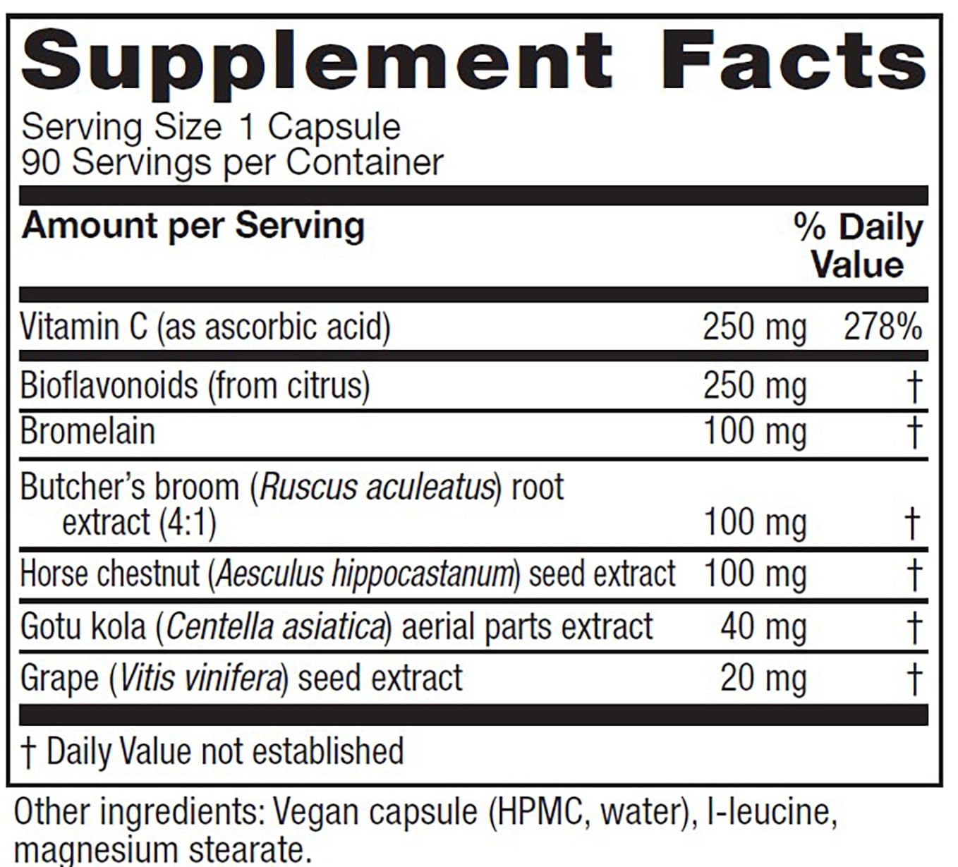 Vitanica VeinoBlend bottle back view lists vegan ingredients for transparency.
